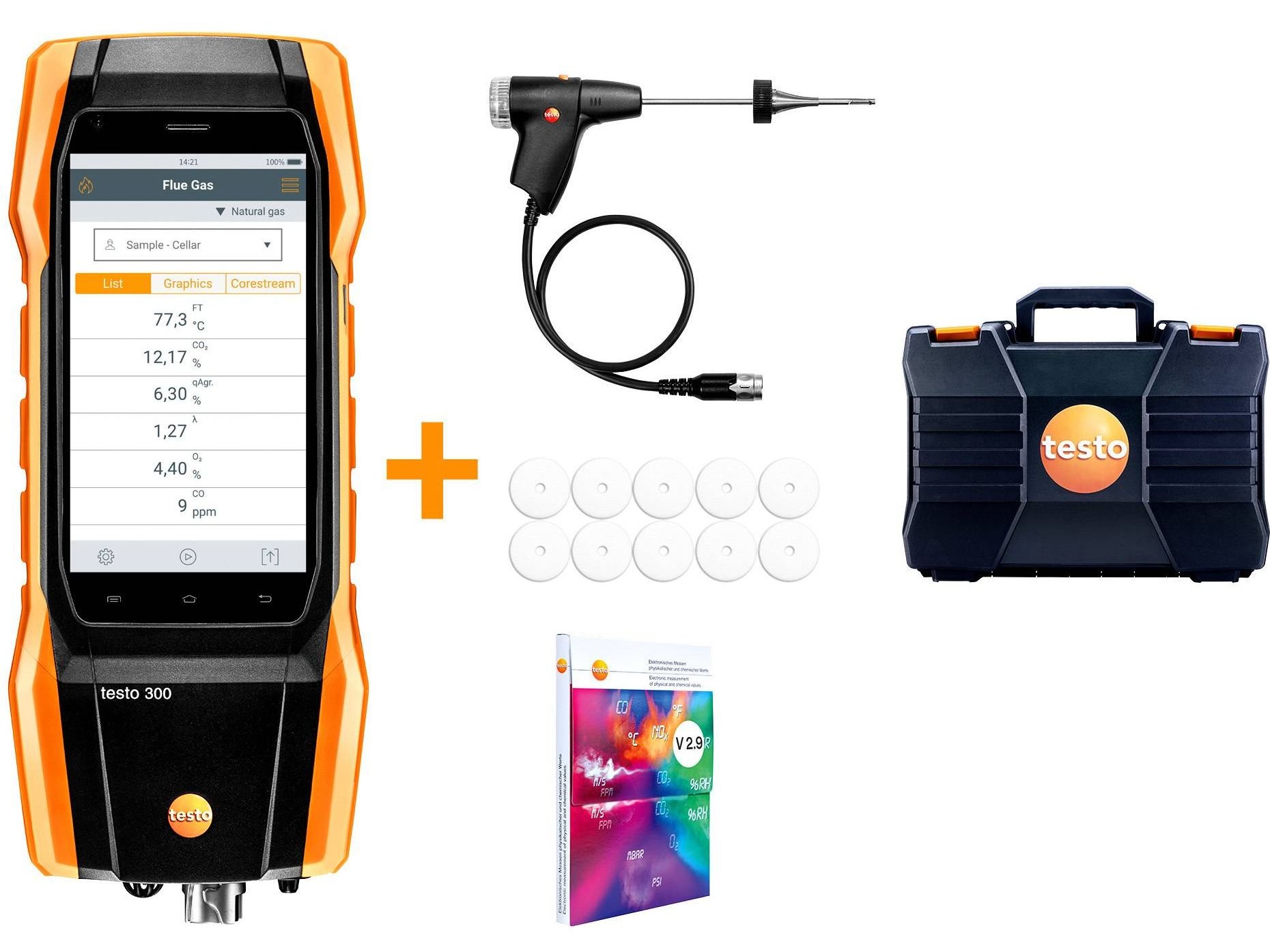 Комплект Testo 300 Longlife (O2 СО с H2-компенсацией до 8 000 ppm), фото №30